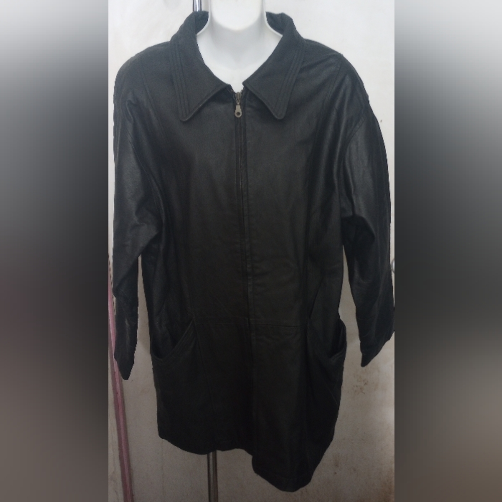 Donna Pelle Women's Black Leather jacket Size L-RN-61183